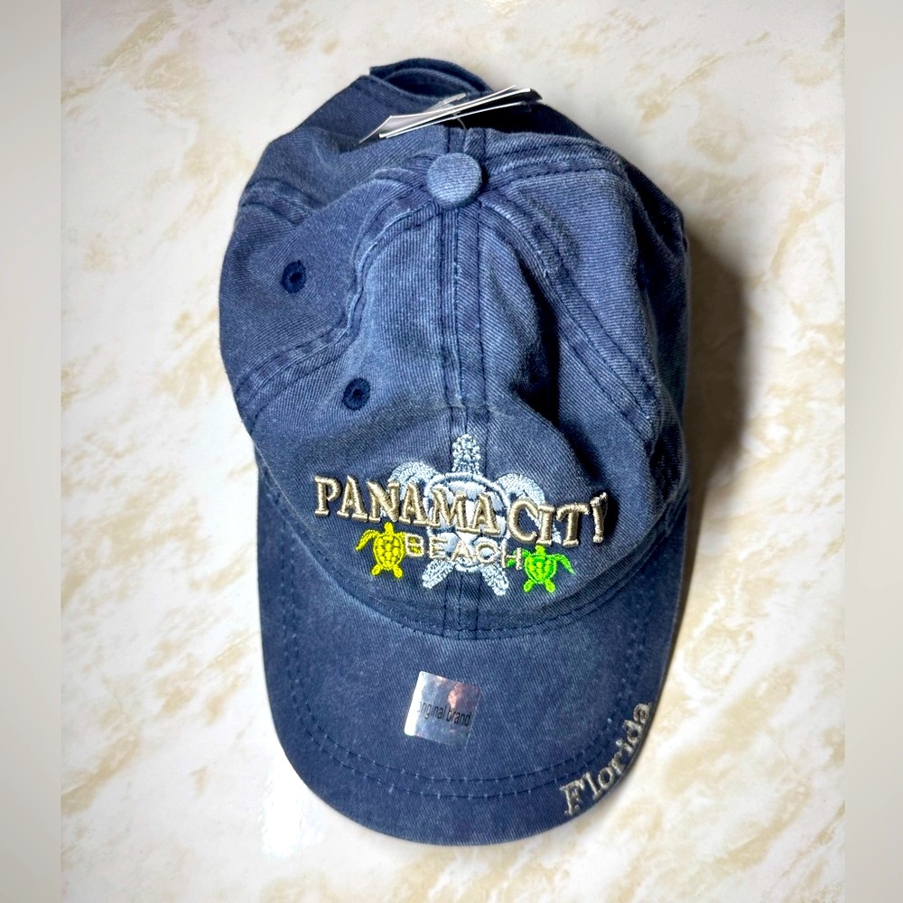 Panama City Beach, Florida Navy Cap with turtles for Kids UPF 50+